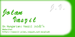 jolan vaszil business card